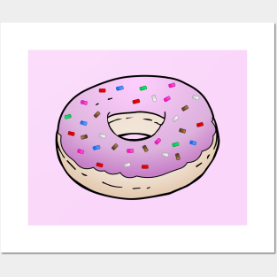 Donut Light Purple Glaze Sprinkles Posters and Art